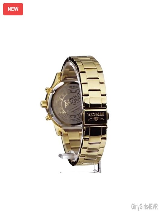 Women\'s Gold Stainless Steel Quartz Chronograph Watch with Crystal